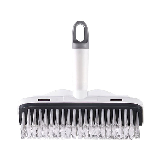 CCMAOLU Floor Scrub Brush with Long Handle,2 in 1 Stiff Bristle Brush & Squeegee Broom for Floor,Bathroom,Tile,Wall Cleaning Tool,Push Scrubber for Shower,Deck,Garage A