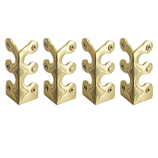 4-Pack Vintage Metal Corner Protectors,Solid Brass Decorative Protective Covers for Furniture & Walls,Easy-Install with Guide Holes,Durable & High-Strength Design for Tables,Cabinets & Skirting B
