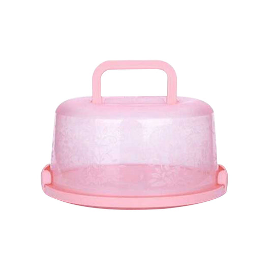 Portable Cake Storage Box, Transparent Plastic Cover with Snap Locks for Freshness, 26x22.5x13.5cm Airtight Container for Cupcakes or Snacks, Refrigerator-Safe and Odor-Proof Design Pink
