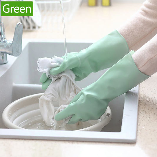 Reusable Household Dishwashing Cleaning Gloves, Food-Grade Natural Rubber with Non-Slip Textured Grip, Long Length for Hand and Arm Protection, Ideal for Kitchen, Gardening, and Janitorial Tasks Mint Green S