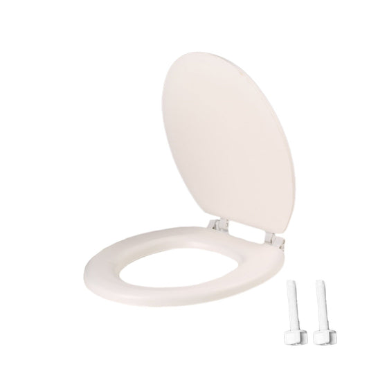 Quick-Release Round Toilet Seat with Soft-Close Lid, Durable Easy-Clean Plastic, Never Loosens, Ergonomic Comfort, Fits Standard Bowls, Tool-Free Installation, 300kg Load Capacity White