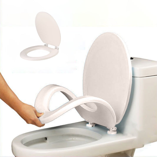 Quick-Release Round Toilet Seat with Soft-Close Lid, Durable Easy-Clean Plastic, Never Loosens, Ergonomic Comfort, Fits Standard Bowls, Tool-Free Installation, 300kg Load Capacity White