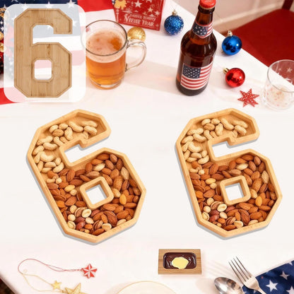 Wooden 2026 Party Supplies Charcuterie Numbers Fillable Decoration,2026 Graduation Fillable Numbers,Number Charcuterie Board Box for Fruit Cheese Platter Candy Cake Plates,Display Candy Snack Tray Number 6