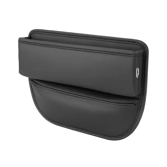 Car Seat Gap Filler, Premium Leather Car Seat Organizer, Universal Fit Car Seat Storage Box, Adjustable Front Seat Gap Filler for Phones, Glasses, Keys, Cards Black