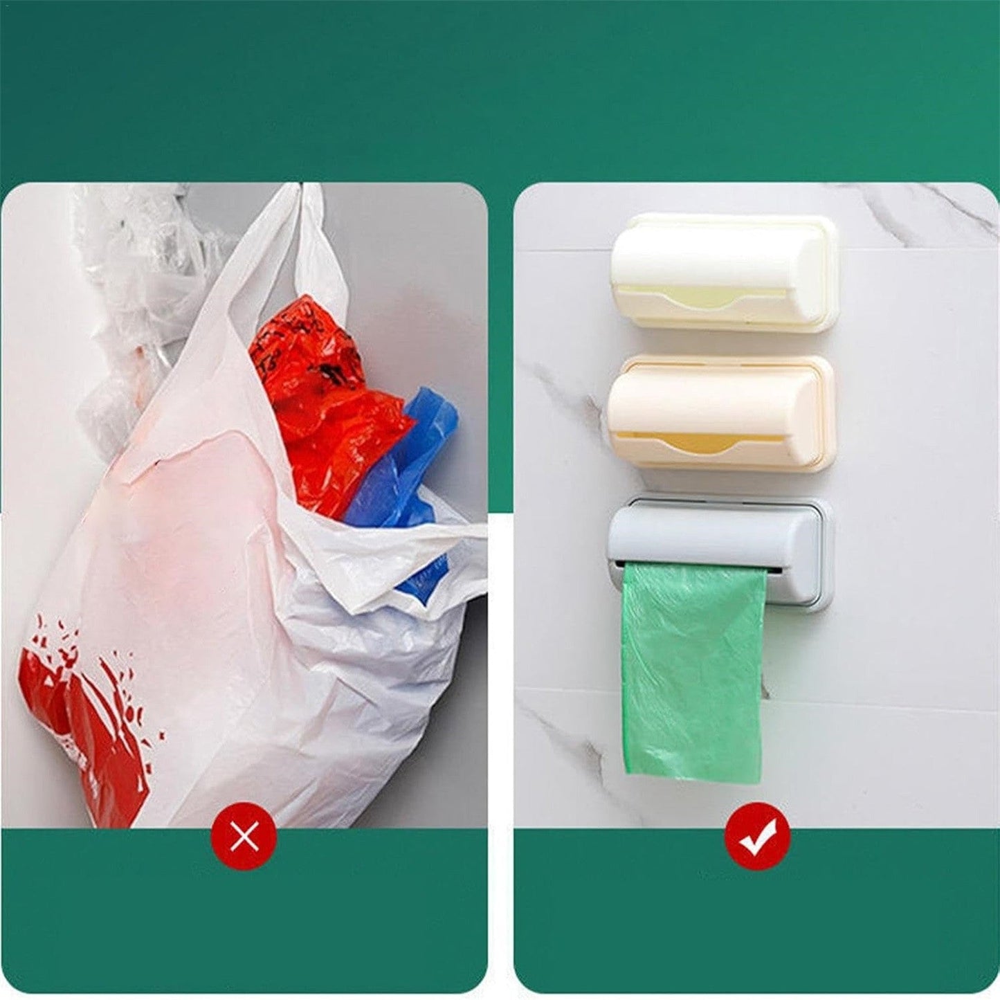 Trash Bags Dispenser Bag Dispenser For Small Bin Liner Kit Trash Bag Dispenser For Bottom Of Can Trash Can Liner Dispenser No Punching Required Wall Mount Garbage Bag Dispenser Beige
