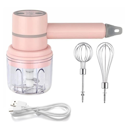 Blender Whisk - 2 in 1 Cordless Electric Blender, Portable Multifunctional Food Processor, Can Be Used to Mix Eggs, Whip Cream, Chop Garlic, Etc.