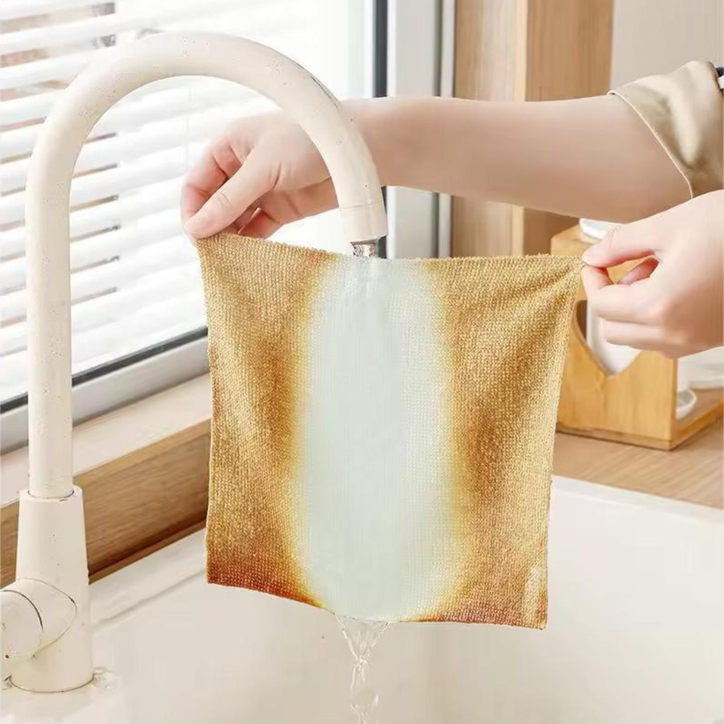 Kitchen paper towel/dishcloth/microfiber cleaning cloths | Lint-free | Reusable for home, kitchen, car | Strong water absorption, washable | No streaks, ideal for dishes, glasses, and countertops (20 pieces)