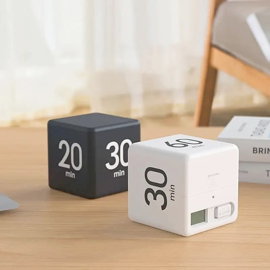 Kitchen Timer - Timer - Cube Timer - Flip Timer - Digital Kitchen Timer - Pomodoro Timer - Time Management - Study Timer - Visual Timer - Kitchen Timer - Countdown - Desk Accessories - Kitchen Timers - Gravity Timer - Black - 1 Piece.