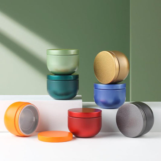 Tea Box - Portable Mini Tea Caddy, Large Tea Storage Container, Small Round Tin Coffee Caddy.