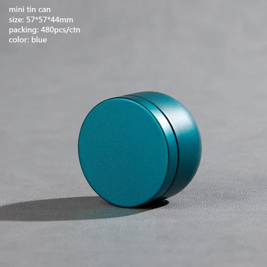 Tea Box - Portable Mini Tea Caddy, Large Tea Storage Container, Small Round Tin Coffee Caddy.