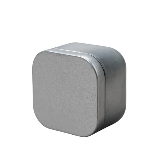 Tea box - Square tin container, tea caddy, metal candy box.