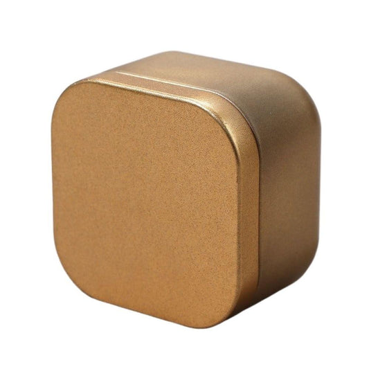 Tea box - Square tin container, tea caddy, metal candy box.