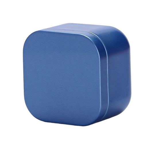 Tea box - Square tin container, tea caddy, metal candy box.