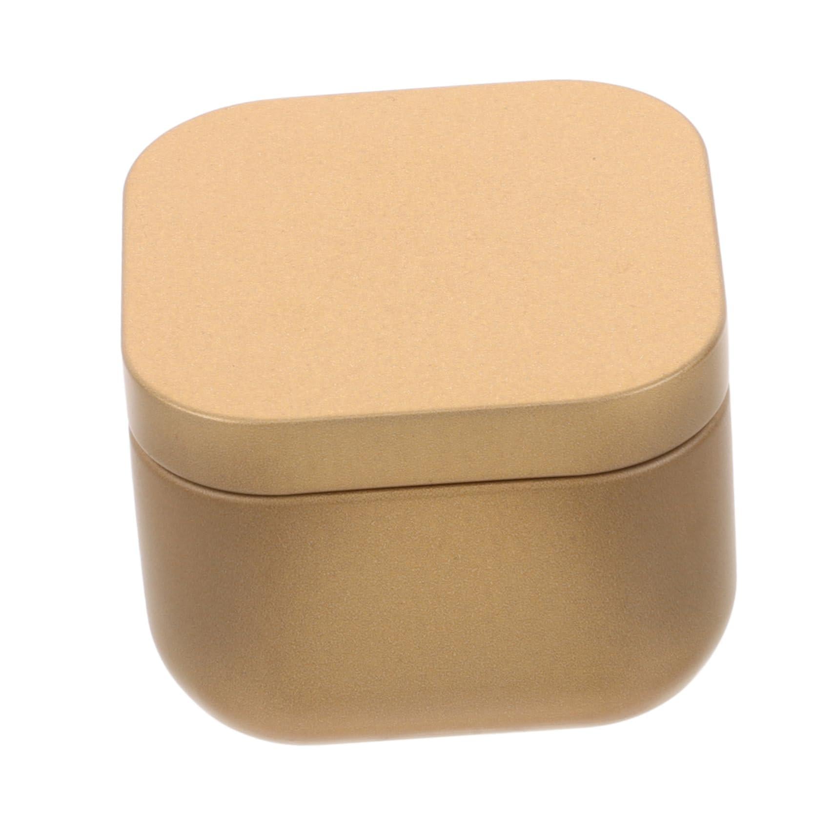 Tea box - Square tin container, tea caddy, metal candy box.