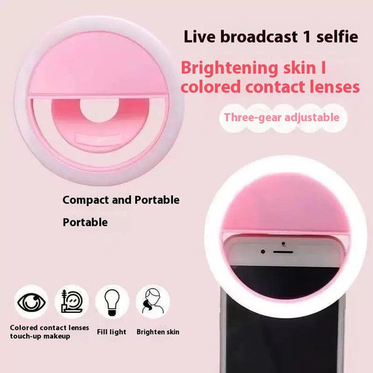 LED Ring Light 85mm - Universal & Adjustable - Selfie Ring Light for Phone - Selfie Ring Light for Streaming - Makeup Lamp Round Light - Portable Ring Light - Cheap Studio Lamp.