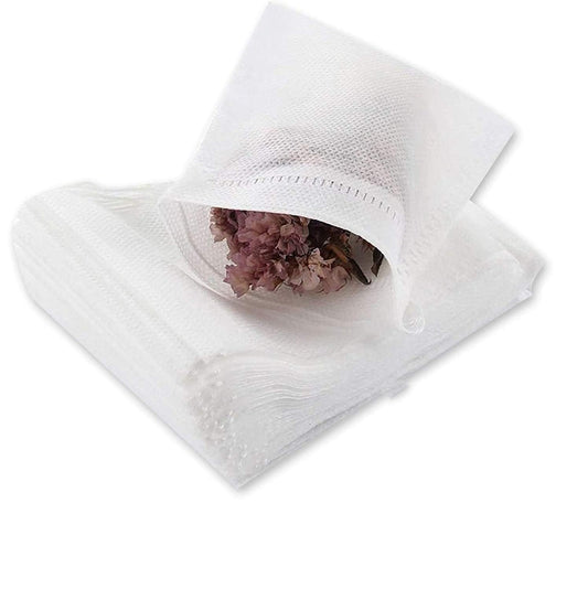 Tea Bags - Empty Tea Bags - Tea Filters - Coffee Filters - Filter Bags - Herbal Bags - Tea Strainer - Disposable Tea Filters - Drawstring Bags - Loose Tea - Ground Coffee - Bulk Pack - Unscented - 7 x 9 cm - White - 400 Pieces