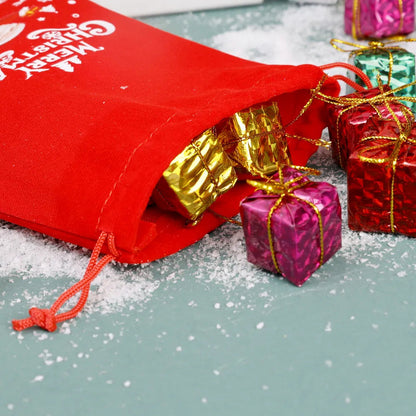 Christmas Gift Bags - Gift Bags - Advent Calendar Bags - Candy Bags - Christmas Packaging - Party Bags - With Drawstring - Reusable - Red - Santa Claus - Snowman - Reindeer - Gift Bags - Christmas Decorations - Holidays - Set of 12