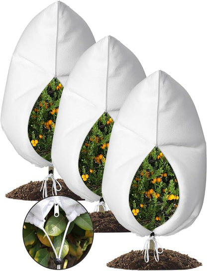 Winter Plant Cover - Protective Cover - Frost Protection - Plant Cover - Fleece - Olive Tree Cover - Palm Tree Protection - With Zipper and Drawstring - Breathable Material - Winter Protection - Cold Resistant - Garden Plants - Green - Frost Cover - 1 Pie