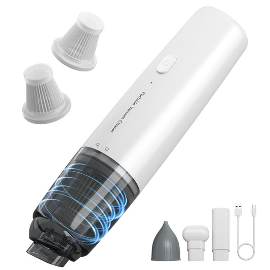 Handheld Vacuum Cleaner - Cordless Vacuum Cleaner - Car Vacuum Cleaner - Portable Vacuum Cleaner - Handheld Vacuum Cleaner - USB Rechargeable - Strong Suction - Washable Filter - Includes 2 Filters - Cordless - Mini Vacuum Cleaner - Bagless - Compact - Wh.