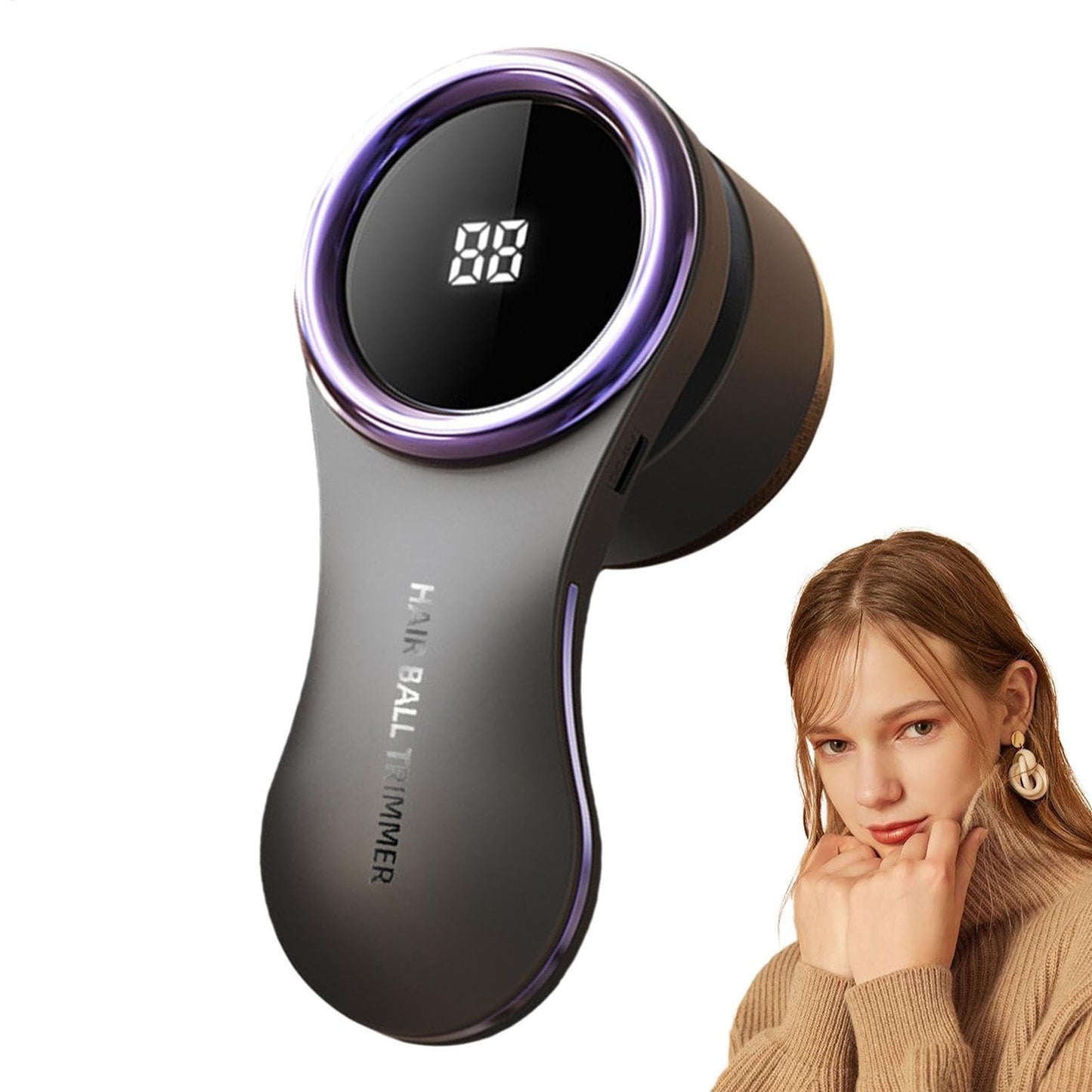 Lint Remover - Lint Trimmer - Lint Remover - Electric Lint Remover - Clothes Roller - Lint Brush - Rechargeable - LED Display - Cordless - Clothes Shaving - Lint Removal - Wool Comb - Large Head - Black - 1 Piece.