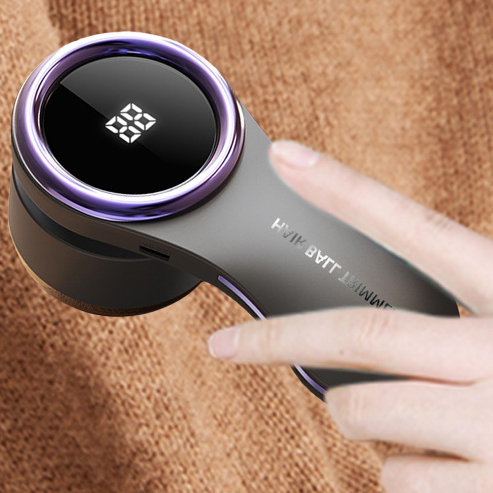 Lint Remover - Lint Trimmer - Lint Remover - Electric Lint Remover - Clothes Roller - Lint Brush - Rechargeable - LED Display - Cordless - Clothes Shaving - Lint Removal - Wool Comb - Large Head - Black - 1 Piece.