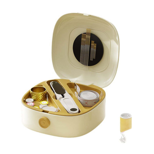 Sewing Kit - Sewing Box - Sewing Thread - Sewing Supplies - Haberdashery - Travel Sewing Kit - Sewing Kit - Sewing Accessories - Clothing Repair Kit - Needles and Thread - Needle and Thread - Measuring Tape - Crafts - Sewing Case - Starter Kit - Beige - 1.