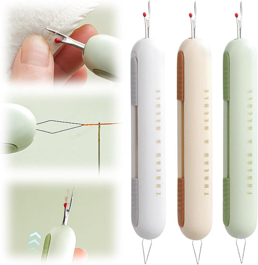 Seam ripper - Needle threader - Sewing supplies - Seam opener - Needle threader - Sewing supplies - Seam ripper - Needle threader - Clothing repair - Sewing tools - Sewing accessories - Embroidery - Sewing box filling - Needle and thread - Multicolor - 3.