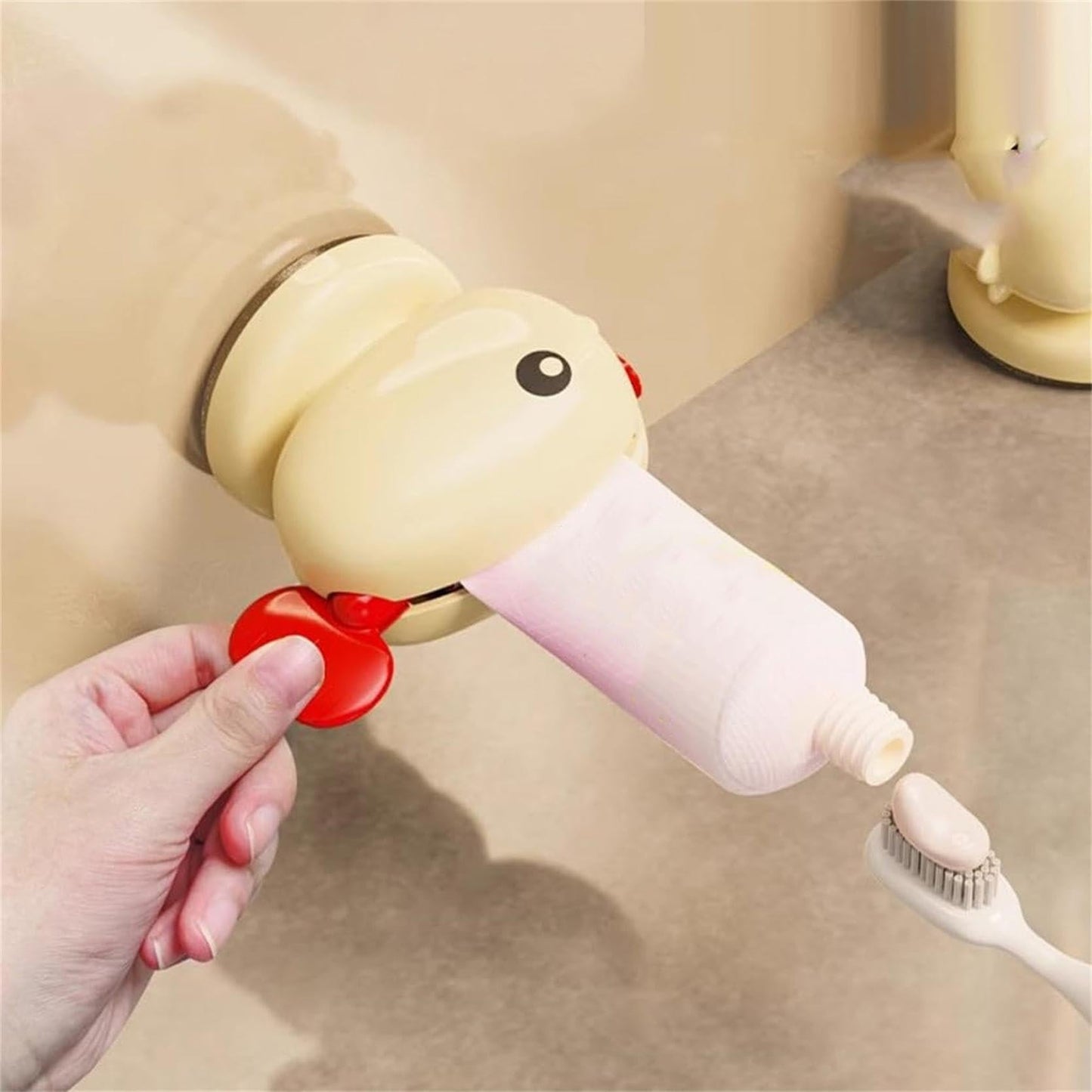 Toothpaste Squeezer - Tube Squeezer - Tube Roller - Toothpaste Holder - Tube Squeezer - Bathroom Accessories - Tube Press - Toothpaste Dispenser - Squeezer - Fish - Children - Bathroom Gadgets - Tube Key - Beige - 1 Piece.