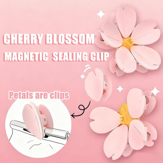 Fridge Magnets - Magnetic Clips - Cherry Blossom - Whiteboard Magnets - Closure Clips - Food Clips - Memo Holder - Flower Decoration - Kitchen Accessories - Pocket Clips - Office Supplies - Blackboard Magnets - Pink - 1 Piece.