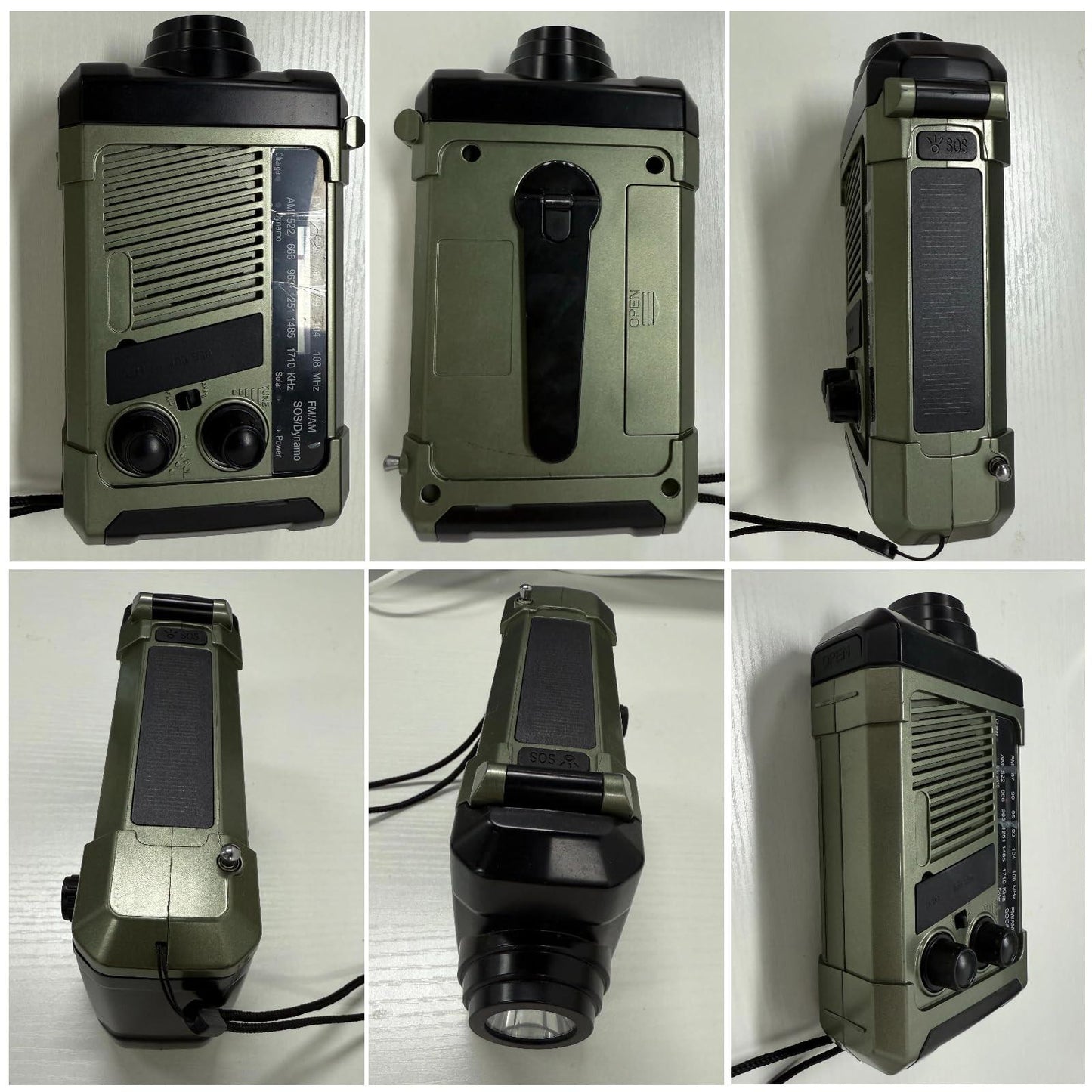 Wind-up Radio - Solar Radio - World Receiver - Portable Radio - Flashlight with Dynamo - Powerbank Function - Camping Radio - Outdoor Gadgets - Rechargeable Flashlight - USB Charger - FM AM Receiver - Hiking - Orange - 1 Piece.