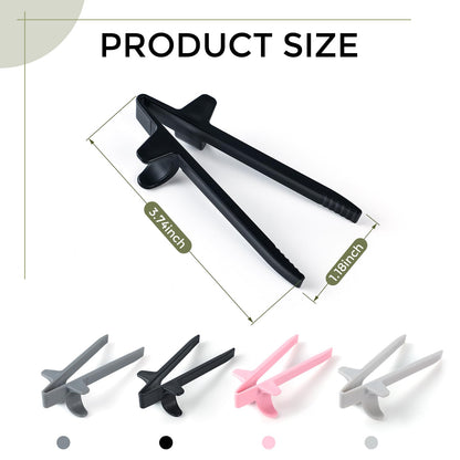 Finger Chopsticks - Gaming Accessories - Snack Sticks - Chip Tongs - Gadgets Men - Gift for Gamer - Computer Accessories - No More Greasy Fingers - Funny Gifts - Snack Tweezers - Reusable - Black White Gray and Pink - 4 Pieces.