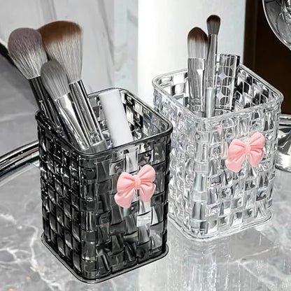 Desk organizer - Organizer - Storage basket - Storage box - Desk accessories - Desk organizer pen tray - Desk organizer pen tray - Bathroom cabinet - Bathroom furniture - Bow - Transparent white - 1 piece
