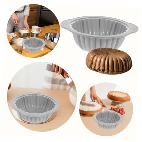 Baking - Baking supplies - Airfryer baking - Baking tray - Kitchen utensils - Baking pan - Cake molds - Silicone baking molds - Silicone baking mat - Silicone mold - Silicone kitchen utensils - Gray - Round - 1 piece