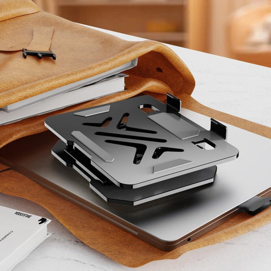 Laptop Stand - Laptop Riser - Desk Accessories - Notebook Stand - Laptop Holder - Office Supplies - Ergonomic Stand - Folding Stand - Laptop Support - Ventilation Stand - Black - 1 piece.