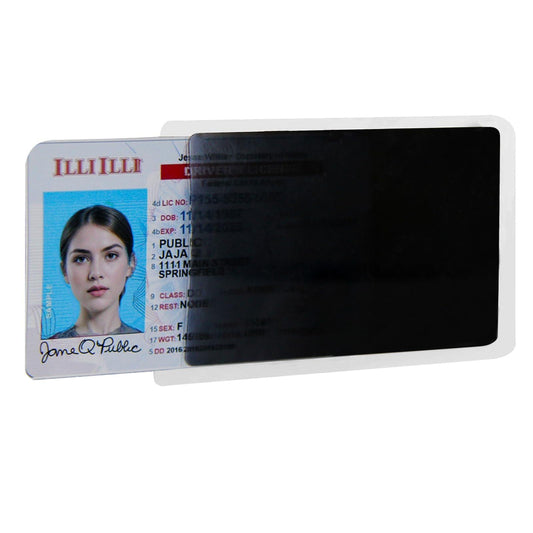 Privacy Card Holder - Anti-Peak - Bank Card Cover - Privacy Shield - ID Card Protection - Opaque - Discreet Use - Protective Covers - Driver's License Holder - Black - Card Holder - Matte - Scratch Resistant - 100 Pieces.