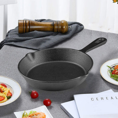 Cast Iron Frying Pan - Mini Skillet - Ø 16 cm - Egg Pan - Tapas Pan - BBQ - Camping - Serving Pan - Blini Pan - Pancake Pan - Saucepan - Melting Pan - Outdoor Cooking - Robust - Frying Pan - Kitchen Aid - Black - Cast Iron - 1 Piece