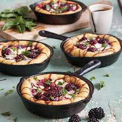 Cast Iron Frying Pan - Mini Skillet - Ø 16 cm - Egg Pan - Tapas Pan - BBQ - Camping - Serving Pan - Blini Pan - Pancake Pan - Saucepan - Melting Pan - Outdoor Cooking - Robust - Frying Pan - Kitchen Aid - Black - Cast Iron - 1 Piece