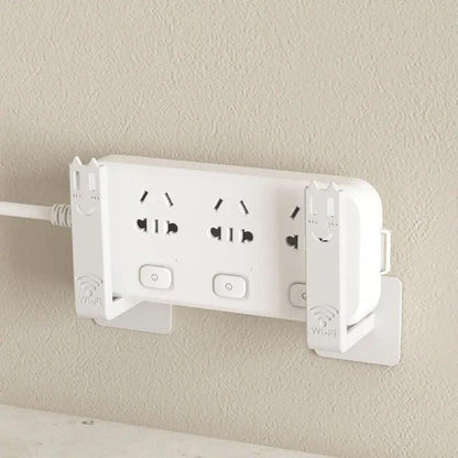 Router Mount Wall - Modem Bracket Without Drilling - WiFi Booster Mounting - Universal Wall Mount - Cable Management - TV Furniture Organizer - Self-Adhesive Mounting System - Electronics Accessories - Media Box Storage - White - 2 Pieces.