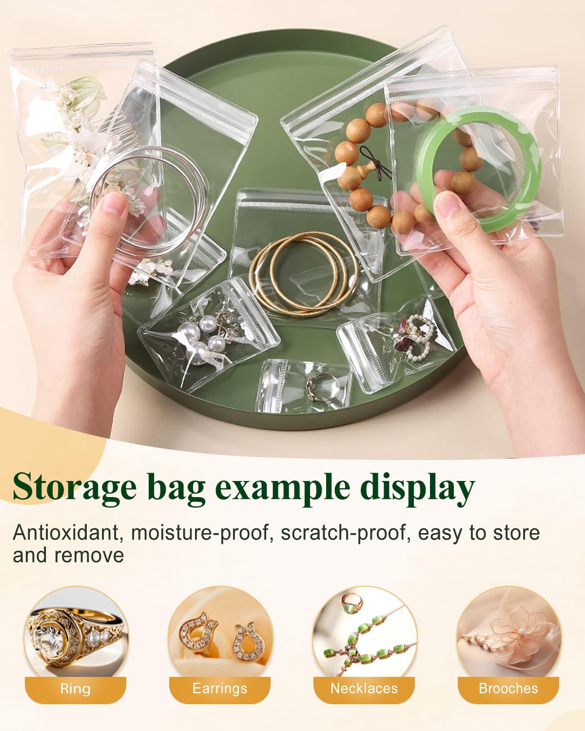 Transparent Grip Bags - Jewelry Bags - Anti-Oxidation - Ziplock Bags - Resealable Plastic Bags - Jewelry Storage - Diamond Painting Accessories - Thickened Sealing Bags - Waterproof & Dust-Free - PVC Packaging - 100 Pieces