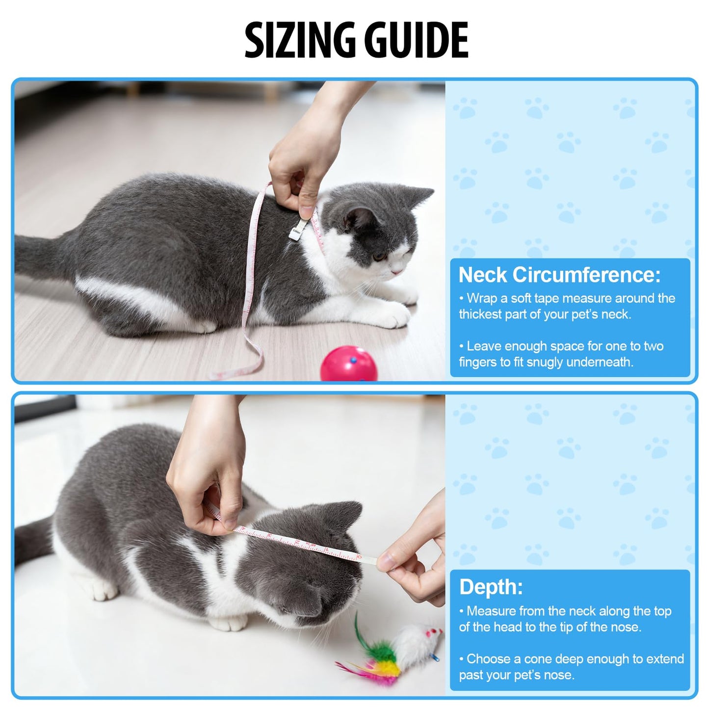 Cat Collar - Dog Cone - Anti-Lick Collar - Anti-Bite - Anti-Scratch - Adjustable - Soft Edge - Comfortable - Lightweight - Velcro Closure - Transparent - Washable - Neck Collar - Training Collar - Kitten - Small Cat - S - 13-16 cm - 1 Piece