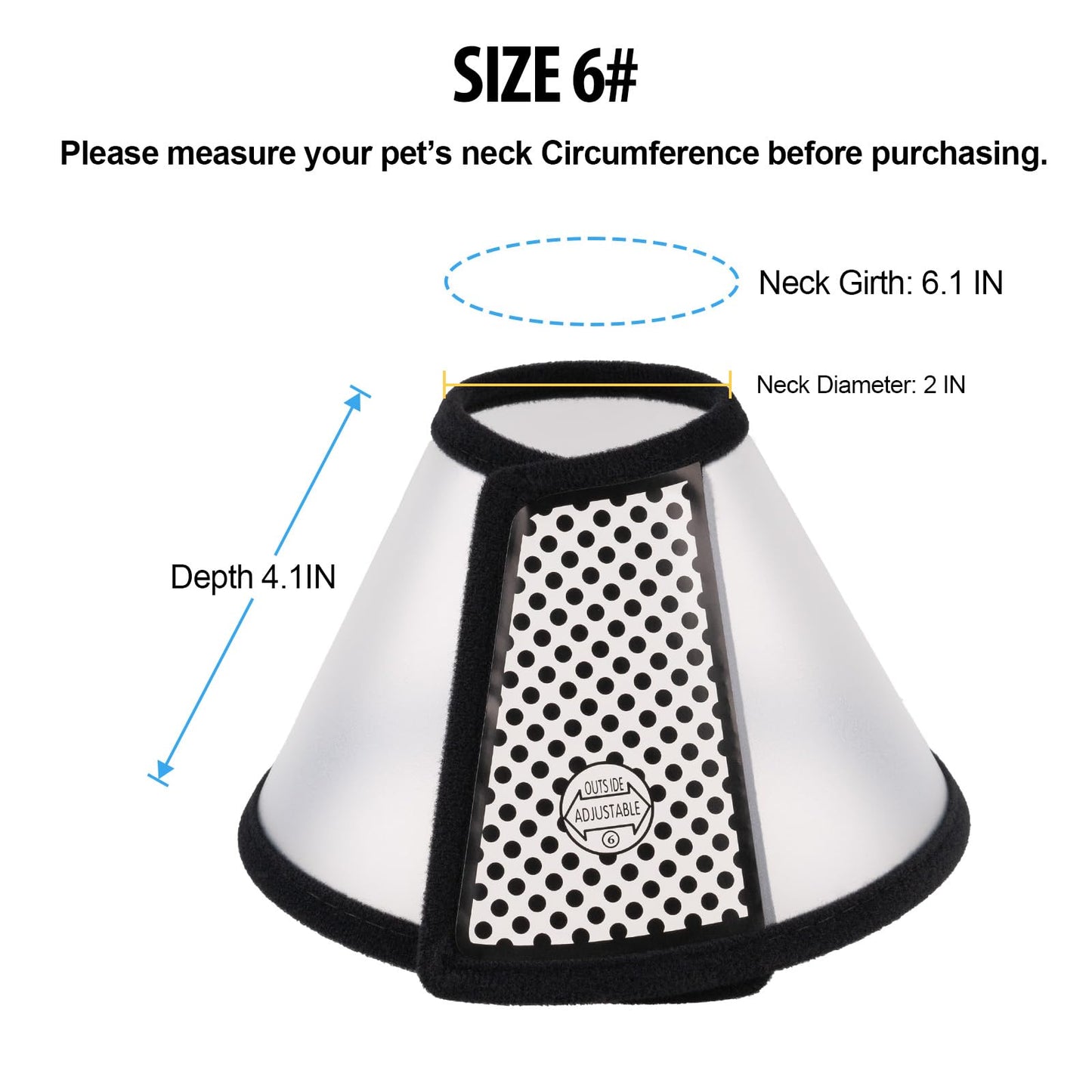 Cat Collar - Dog Cone - Anti-Lick Collar - Anti-Bite - Anti-Scratch - Adjustable - Soft Edge - Comfortable - Lightweight - Velcro Closure - Transparent - Washable - Neck Collar - Training Collar - Kitten - Small Cat - S - 13-16 cm - 1 Piece