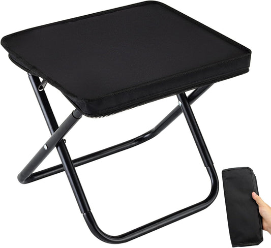 Camping Chair - Folding Chair - Fishing Chair - Camping Stool - Foldable Chair - Festival Chair - Folding Stool - Beach Chair - Hiking Stool - Outdoor - Picnic - Travel Chair - Lightweight - Portable - Foldable - With Storage Bag - Black - 1 Piece.