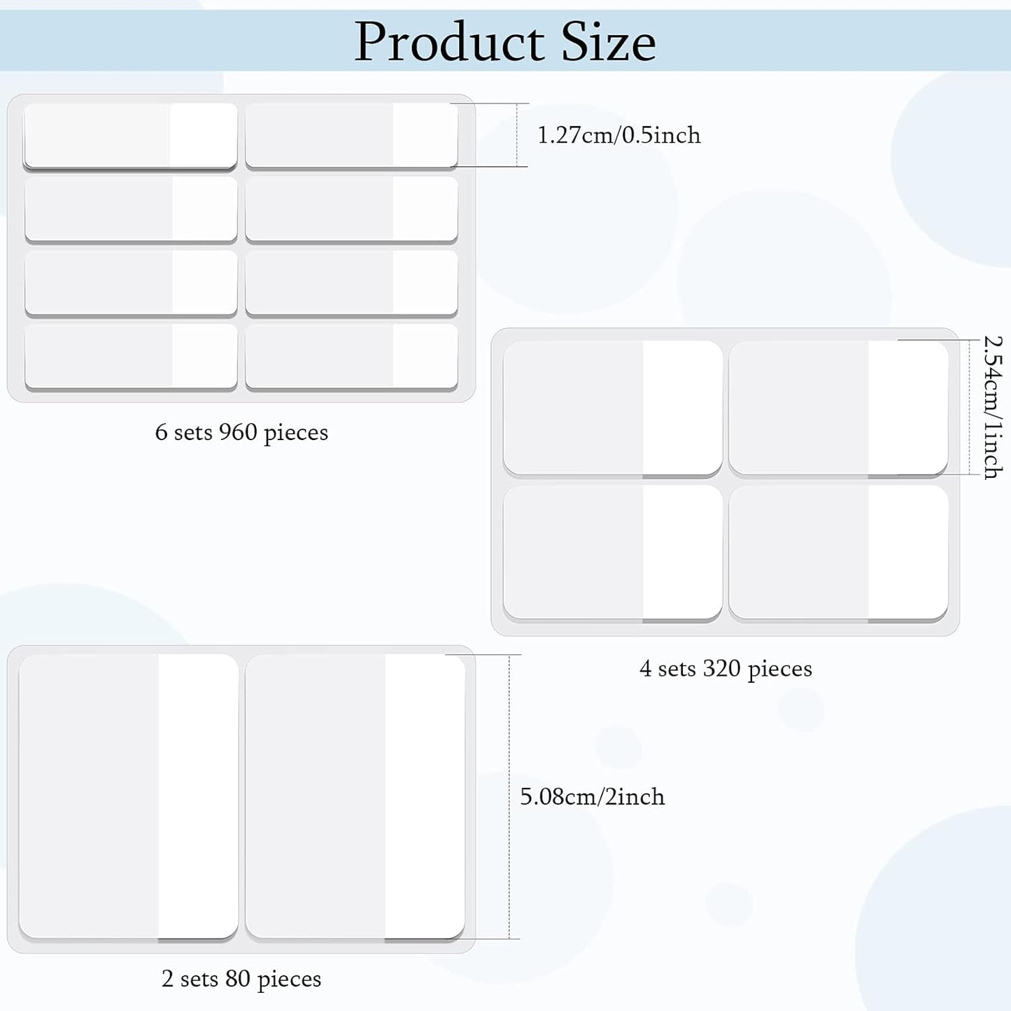 Sticky notes - Page markers - Index tabs - Sticky notes - Bookmarks - Transparent - Tabs - Office supplies - School supplies - Study - Writable - Notebooks - Agenda refill - White - 12 pieces.