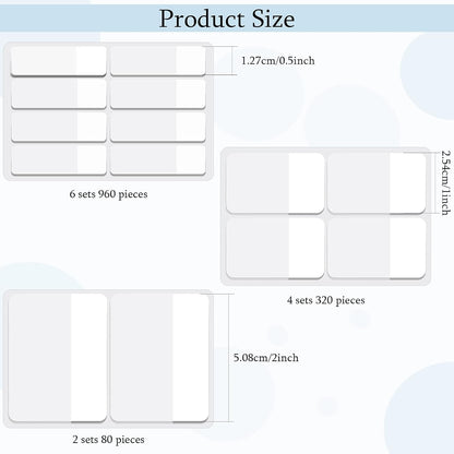 Sticky notes - Page markers - Index tabs - Sticky notes - Bookmarks - Transparent - Tabs - Office supplies - School supplies - Study - Writable - Notebooks - Agenda refill - White - 12 pieces.