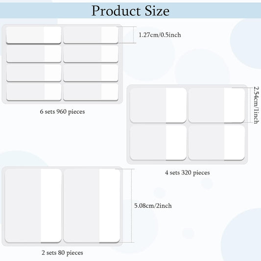 Sticky notes - Page markers - Index tabs - Sticky notes - Bookmarks - Transparent - Tabs - Office supplies - School supplies - Study - Writable - Notebooks - Agenda refill - White - 12 pieces.