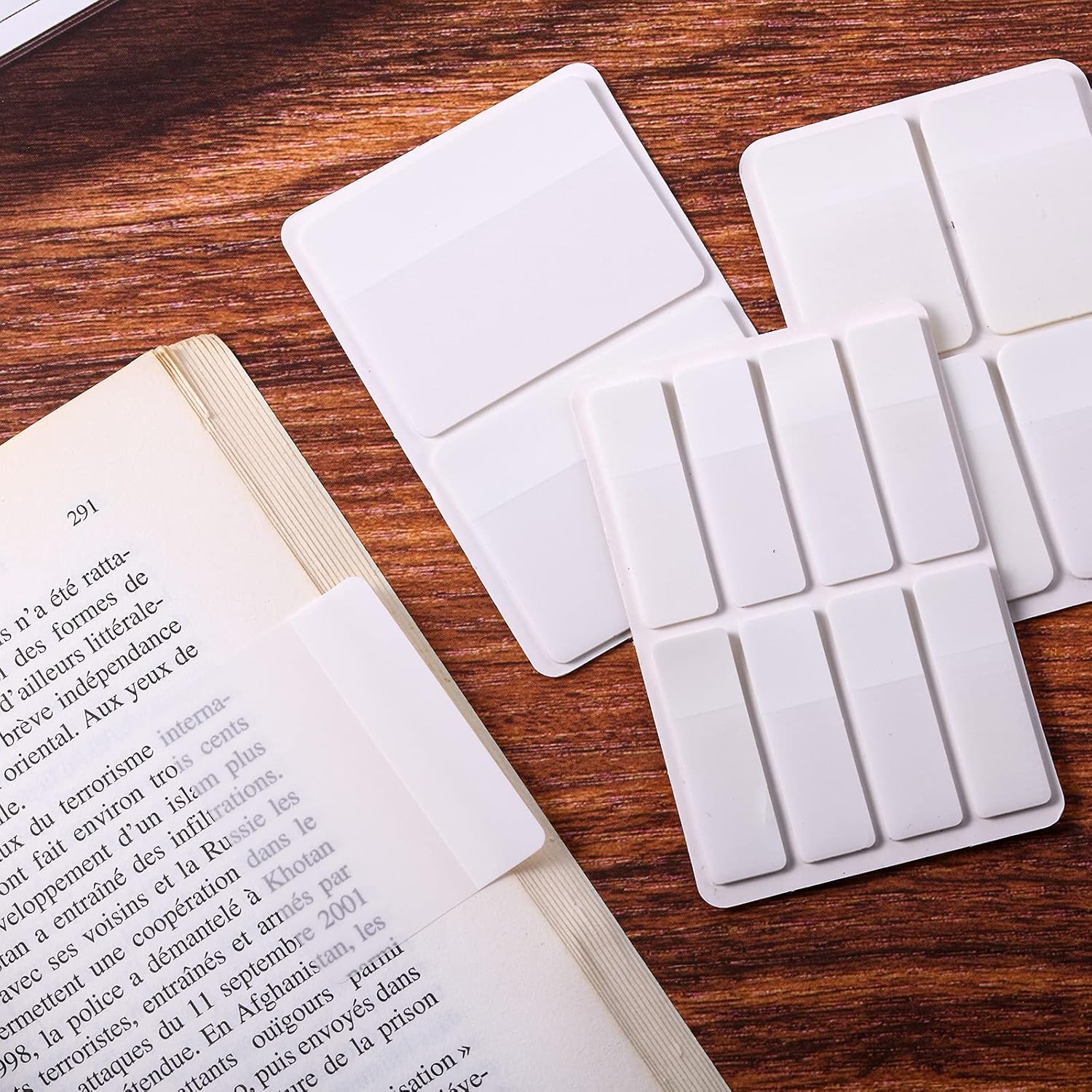 Sticky notes - Page markers - Index tabs - Sticky notes - Bookmarks - Transparent - Tabs - Office supplies - School supplies - Study - Writable - Notebooks - Agenda refill - White - 12 pieces.