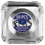 Gas stove protectors - Gas burner protectors - Aluminum foil gas stove - Gas stove foil - Kitchen accessories - Protective film - Extra thick - Universal - Cut to size - Square - Silver - 50 pieces.