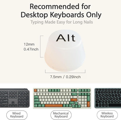 Keyboard Stickers - Large Letter Keyboard - QWERTY Layout - Low Vision Aids - Typing with Long Nails - 3D Silicone Keycaps - Laptop Accessories - Universal Round Keys - Wear-Resistant Replacement Letters - White - 64 Pieces.