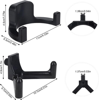 Jhubers Goods - Sanding Hooks - Tool Hangers - Plastic - Sanding Boards - Organization Accessories - Rakes - Shovels - Hammers - Black - 3 pieces - Compatible with - Plastic U-shaped - V-shaped - Storage Accessories