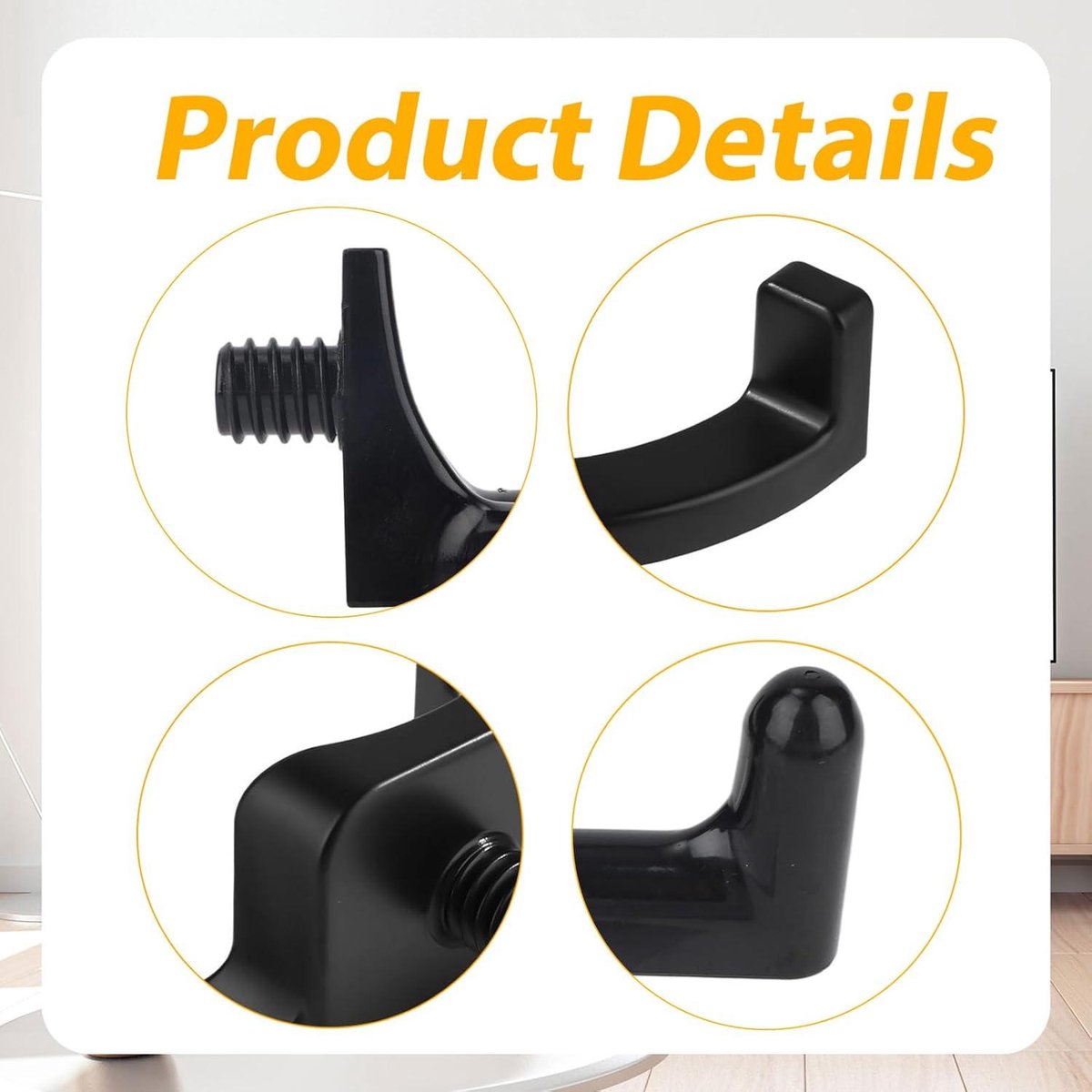 Jhubers Goods - Sanding Hooks - Tool Hangers - Plastic - Sanding Boards - Organization Accessories - Rakes - Shovels - Hammers - Black - 3 pieces - Compatible with - Plastic U-shaped - V-shaped - Storage Accessories